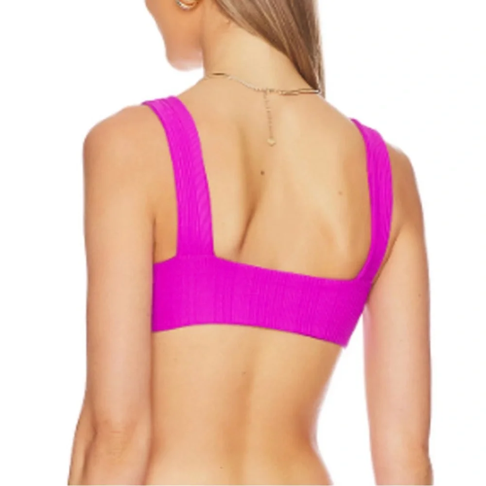 L*Space Ribbed Willow Bikini | Purple Cutout Ring Top & High-Leg Bottom NWT M